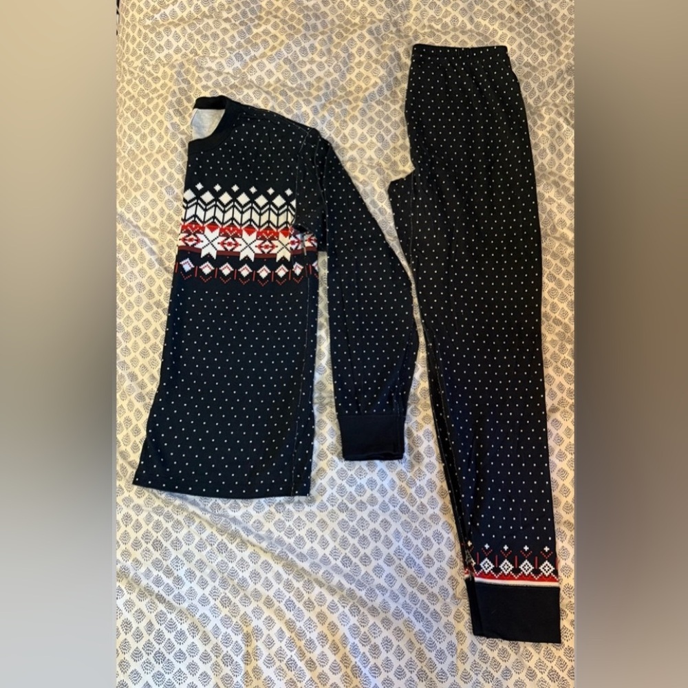 HANNA ANDERSSON Adult Unisex Long John holiday pajama set M/L NWOT